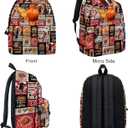 Fire Basketball School Backpack for Boys, Basketball Backpack for School Kids Bookbag, 16 Inch Sports Theme Laptop Back Pack for Travel Hiking Camping