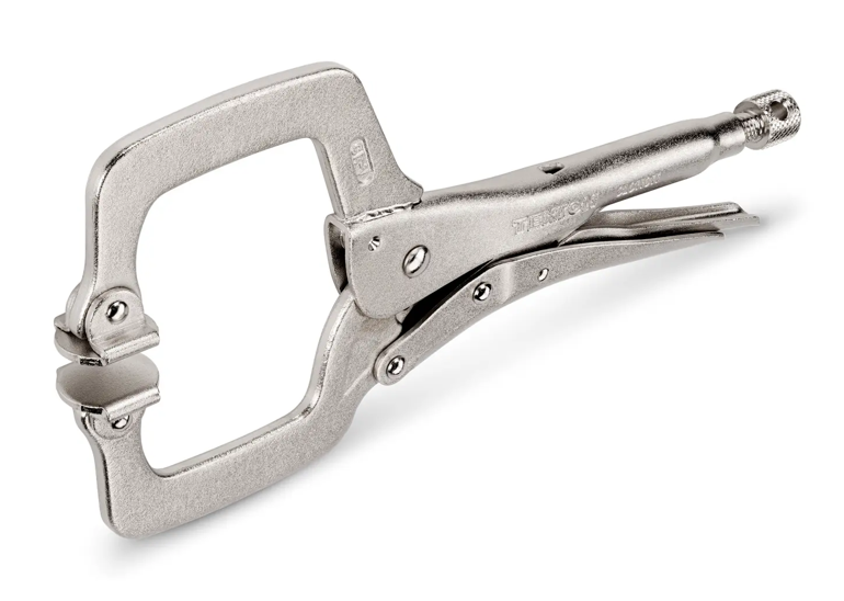 1 Pcs Locking C Clamp Set, Locking Pliers with Fixed and Swivel Pads 11 Inch, Metal Tools Welding Clamps for Home Farm 