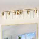 SKEJAO Bathroom Vanity Light Over Mirror,Bathroom Light Fixture Wall Sconce Lighting for Bedroom,Living Room (Gold, 6-Light)