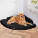MEKIY Orthopedic Waterproof Dog Bed with Sides for Large Sizes Dogs | Egg Crate Foam, Waterproof Liner, Anti-Slip Bottom, Space-Saving, Perfect for Corners and Sofa Edges, Black, XL-38"Lx38"W x 7.5"Th
