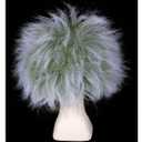 FantaLook Short Green and Grey White Cosplay Wig for Adult Halloween Party Costume