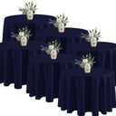 Fitable 6 Pack Navy Round Tablecloths - 120 Inches in Diameter - Stain Resistant and Washable Table Clothes, Polyester Fabric Table Covers for Wedding, Party, Banquet, Formal Events
