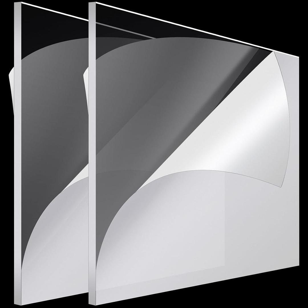 Roowest 2 Pcs 36 x 36 Inch, 1/4 Inch Thick Clear Acrylic Sheet Plastic Acrylic Sheet Cut to Size Acrylic Board Panel for Craft Engraving Display