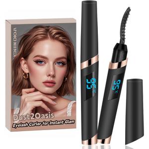 Heated Eyelash Curler, Electric Eyelash Curler, Rechargeable Lash Curler for Makeup Natural Curling Eye Lashes and 24 Hours Long Lasting - Black 2025 Updated New Model B