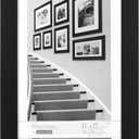 Malden International Designs Black Manhattan 12x19 Matted to 11x17 Wall Picture Frame