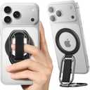 SUPERONE for MagSafe Phone Grip for MagSafe Kickstand Compatible with Mag Safe Finger Loop, 4-in-1 Phone Ring Holder Strap for Mag Safe iPhone 16/15/14/13/12 (Replacement Strap)