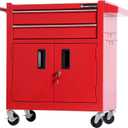 Tool Chest Heavy Duty Cart Steel Rolling Tool Box with Lockable Doors (TZ12 Red), 2-Drawer Red
