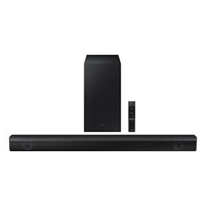 Samsung HW-B450/ZA 2.1ch Soundbar with Dolby Audio, DTS Virtual:X, Subwoofer Included, Adaptive Sound Lite, Bluetooth Multi-Device Connection, Wireless Surround Compatible, 2022, Black