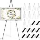AZEAM 63" Easel Stand for Sign, 10 Pack Portable Easel for Painting, Foldable Black Metal Easel Display Stand Poster Holder Adjustable Sign Stand for Display Wedding Arts Poster