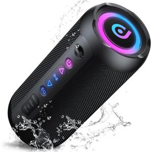 Wireless Portable Speaker, IPX7 Waterproof Bluetooth Speaker, 30W Loud Stereo Sound, 30H Playtime, 3 Colorful RGB Lights, 3 EQ Mode, TWS Pairing, Bluetooth 5.3 for Outdoor/Home/Party, Gift Ideas (Black)