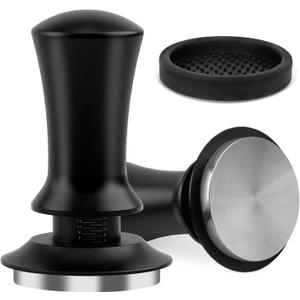 Pro Mael 53mm Espresso Hand Tamper with Spring Loaded Calibrated, Depth-adjustable Coffee Tamper for Espresso Machine (Black)