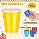 100 Pcs 2 oz Carnival Circus Shot Glasses with Stickers Disposable Plastic Cups for DIY at Circus Themed Party Supplies Carnival Events Birthday Celebrations