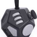 Mini Fidget Toys Cube,12 Sided Cube Toys Relief Stress,Anxiety, Depression,Autism for Kids Adults Improve Focus and Kill Time (Black)