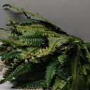 CQURE 108 Branches Fake Ferns Artificial Plants Large, 50" 1 Artificial Boston Fern Faux Hanging Fake Plants for Outdoors Planter Home Garden Decor