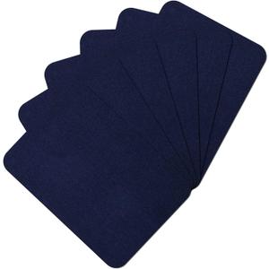 Premium Quality Fabric Repair Patches Iron-on Patches for Clothing Inside & Outside Strongest Glue 100% Cotton 3" by 4-1/4" (7.5 cm x 10.5 cm) (6PCS-Dark Blue)