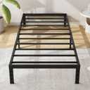 Cieemine 12 Inch Twin XL Size Bed Frames, Heavy Duty Metal Bed Frame Twin XL, No Box Spring Needed, Easy Assembly, Noise-Free, Black