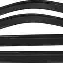Window Visor Compatible with 2004-2008 Ford F150 Supercrew Cab, 2006-2008 Lincoln Mark LT, Acrylic Black Slim Style Sun Rain Guards Cover by IKON MOTORSPORTS, 2005 2006 2007