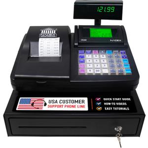 Nadex CR260 Cash Register, Steel Drawer, Fast Printing, User-Friendly Interface, Black
