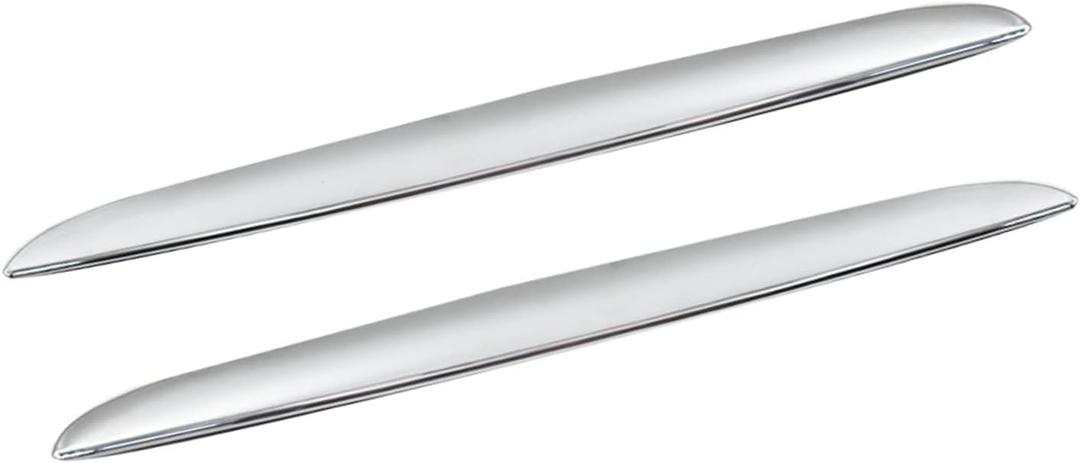 2Pack Chrome Left & Right Front Hood Cover Trim Above Grille Accessories Replacement for E90 E91 3-Series 325i 328i 330i 335i 2006 2007 2008