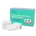 200 PCS Dental Disposable 2 Hole Mixing Wells, PMU Practice Kit, PMU Ink Tray, Microblading & PMU Pigments, Pigment Cups, Microblading Supplies (White, 200)