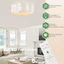 Boho Ceiling Fan with Light and Remote Shell Shade Enclosed 6 Speeds, Medium