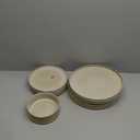 AmorArc Ceramic Dinnerware Sets, Handmade Reactive Glaze Stoneware Plates and Bowls Sets,Highly Chip and Crack Resistant | Dishwasher & Microwave Safe Dishes Set, Service for 4 (9 Pc) (Cappuccino)