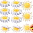 Eersida 24pcs Bohemian Sun Sticky Notes Self Adhesive First Trip Around The Sun Yellow Sticky Notepads Bulletin Board Decor for Office Classroom Party Bulletin Board Wall Chalkboard Home Wedding Decor
