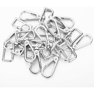 20 Pcs Metal D Ring Swivel Lobster Claw Clasp Hooks,Purse Hardware for Bag Making,Swivel Snap Hooks Strap Hardware Push Gate Trigger Clips for DIY Crafts Keychain Purse Handbag Making (Silver,1 Inch)