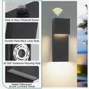 Modern LED Outdoor Wall Sconce, Dusk to Dawn Outdoor Lighting, Black Porch Lights Outside Wall Mount Lights for House Porch Garage, 15 Inch 3000K 2 Packs