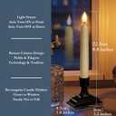 Homemory 12 Pcs Window Candles with Sensor Dusk to Dawn, Ivory Electric Window Candle Flickering, Christmas Fake Candles Battery Operated, Led Candlesticks with Black Holders for Xmas Holiday Decor
