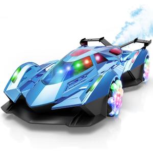 SASBSC Remote Control Car for Boys 4-7 8-12 Drift Rc Cars with 360 Rotation, Spray, Music & Lights 1:12 Rechargeable Rc Car Toys 10-12km/h Sport Race Toy Cars Gifts for Kids (Blue)
