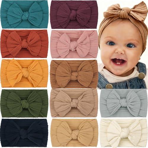 CÉLLOT Super Stretchy Soft Knot Headbands with Hair Bows Head Wrap Hair Accessories For Newborn Baby Girls Infant Toddlers Kids