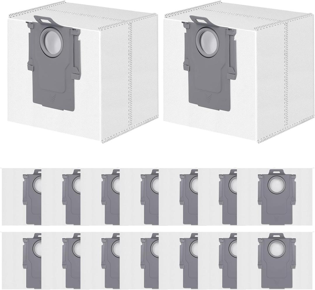 16 Pack Dust Bags for Roborock Q10 S5+/X5+, Q7 M5+/L5+, S8 Pro Ultra, S8+, S7 Max/MaxV Ultra, Q5+, Q5 Max+/Pro+/DuoRoller+, Q7+/Q7/Q8 Max+ Robot Vacuum, 3.6L Large Capacity Disposable Replacement Bag