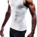 NELEUS Men's 2 Pack Athletic Compression Under Base Layer Sport Tank Top, XL