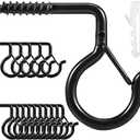 15 Pack Q Hanger Hooks Outdoor Screw Hooks with Safety Buckle Design, Easy Release Outdoor Wire & Christmas Light Hanger