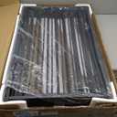 Vantas Folding No-Assembly Metal Pet Gate 120" Wide, 32" Extra Tall Dog Gate with Door Walk Through, Freestanding Accordion Puppy Gate Dog Door for Indoor & Outdoor, with 2PCS Support - Black