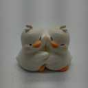 Cute Hug Ducks Decorative Bookends, Unique Book Ends to Hold Books Creative Resin Book Holder Stopper for Home Office Desk Bookshelf Decoration (White)