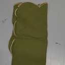 100% Natural Linen Rustic Scalloped Embroidery Table Runner 48 Inches, Linen Table Runner 14 x 48 Inch Ideal for Dresser and Dining Tables Decor, 2-4 Sets, 14x48'',Olive Green(Edges-Gold)