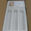 Gold Candle Holders Set of 3 Decorative Taper Candlestick Holders with Windproof Glass for Wedding Reception, Home Decor, and Holiday Centerpieces Elegant Heights of 14'', 16.5'', 18.8''