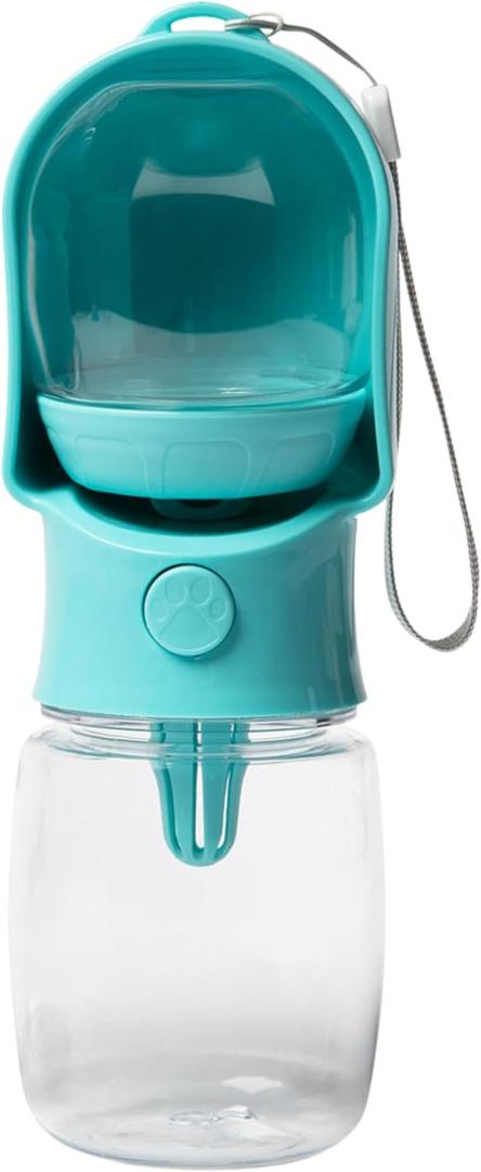 Leak Proof Portable Dog Water Bottle with Bowl  Travel Pet Water Dispenser for Walking & Hiking  Food Grade Plastic  Choose from 3 Colors (Blue, 320 ml)