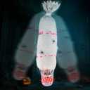 Scary Halloween Decorations,Halloween Decoration Outdoor Cocoon Corpse,Hanging Corpse Decorations Animatronics,Outdoor Sound Effects Dead Body Prop Indoor,Scream Lighted Eyes Prop Yard Tree (White)