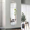 Full Body Length Mirrors for Walls, 12x12" 4pcs Acrylic Plexiglass Mirror Wall-Mounted Stick On Frameless Square Makeup Large Long Mirror Home Workout Gym Hallway Mirror Dorm Floor Tile Self Adhesive