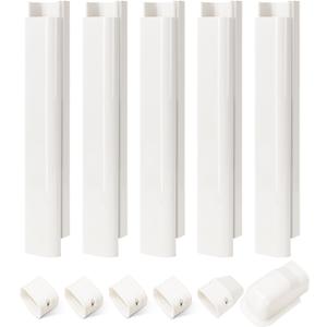 3" W 7.5Ft L Line Set Cover Kit for Mini Split Air Conditioners Decorative PVC Slim Line Cover for Central AC & Heat Pumps Systems Tubing Cover