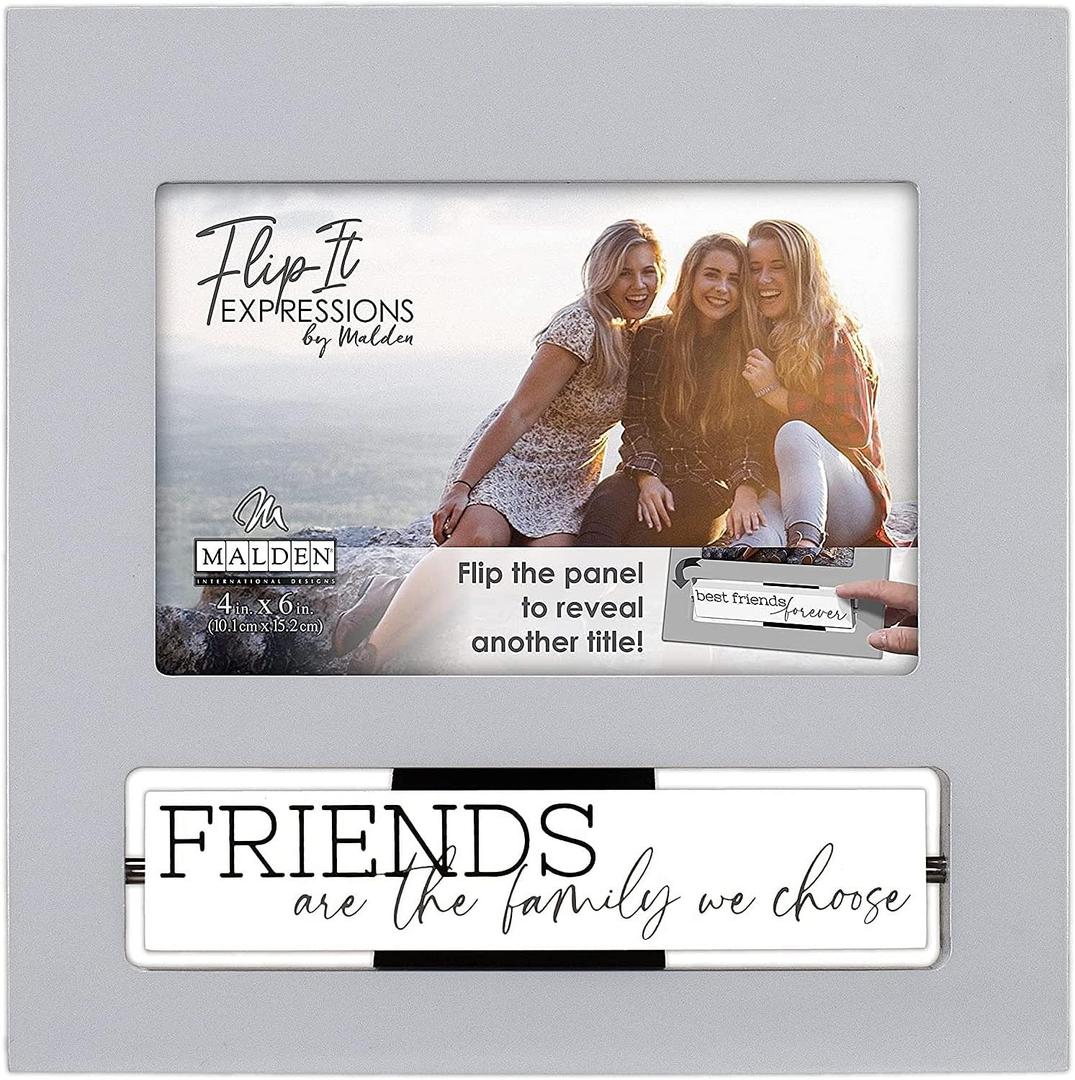 Malden International Designs 4x6 Friends FlipIt Expressions Gray Picture Frame