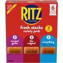 RITZ Fresh Stacks Original, Everything, and Garlic Butter Crackers Variety Pack, Travel Snacks, 8.85 oz (6 Multi Snack Packs)