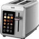 LIVWELL Smart Touch 2-Slice Metal LED Toaster - Brushed SS Finish | LED Touch Screen, 6 Browning Levels, Countdown Timer, Cancel Function, Defrost Setting, Even Heating, Compact Design