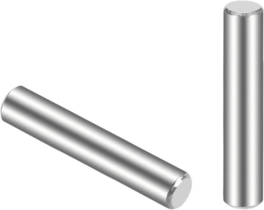 TOP-VIGOR 30Pcs 4mm x 25mm Dowel Pin Shelf Support Pegs, 304 Stainless Steel Cylindrical Shelf Support Pin Fasten Elements Silver Tone