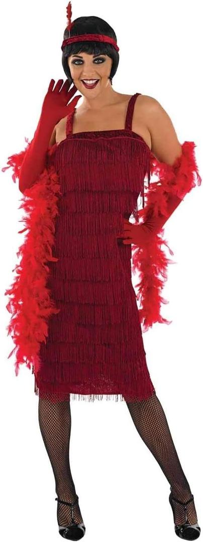 fun shack Womens Red Flapper Costume, 1920s Dress, Women Decades 20s, Flapper Dress 1920s Costumes For Women (Large)