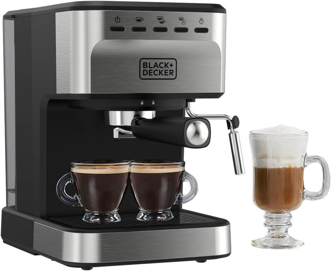 BLACK+DECKER 15-Bar Espresso Machine with Milk Frother