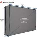 iBirdie Outdoor TV Cover 52 to 55 inch Weatherproof, Cover Size 52''L x 31''H, Waterproof for Outside Flat Screen 52 to 55 inch TV, Grey, 600D Thick Fabric Screen Protector with Bottom